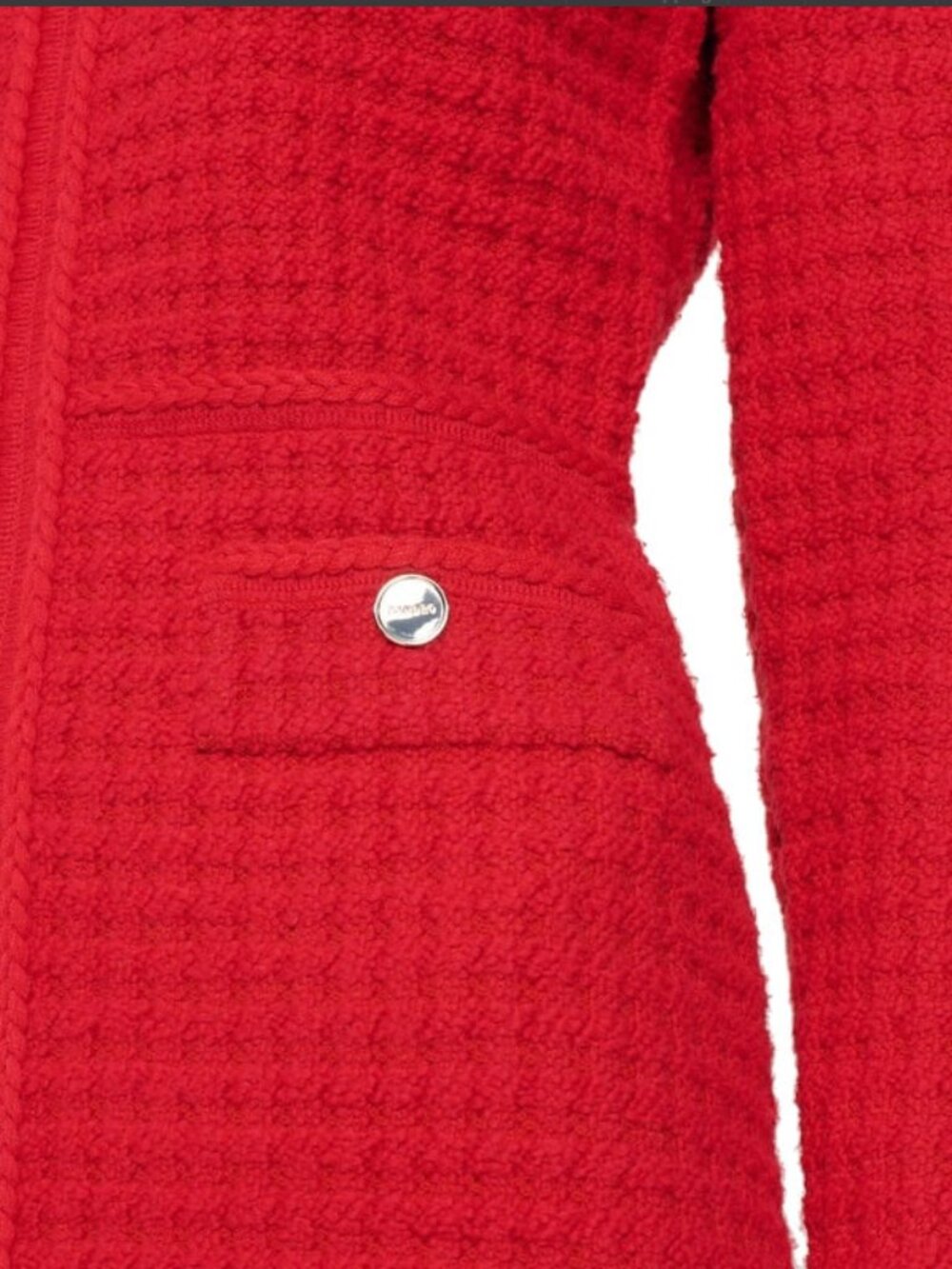 NWT Sandro Yvonne V-neck collared knit dress rouge red - Picture 4 of 8